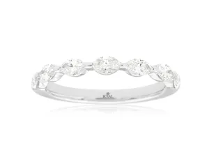 14K White Gold Floating Marquise Diamond Band