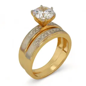 Duo Engagement Rings in 14K Yellow Gold - Exquisite Design 1042