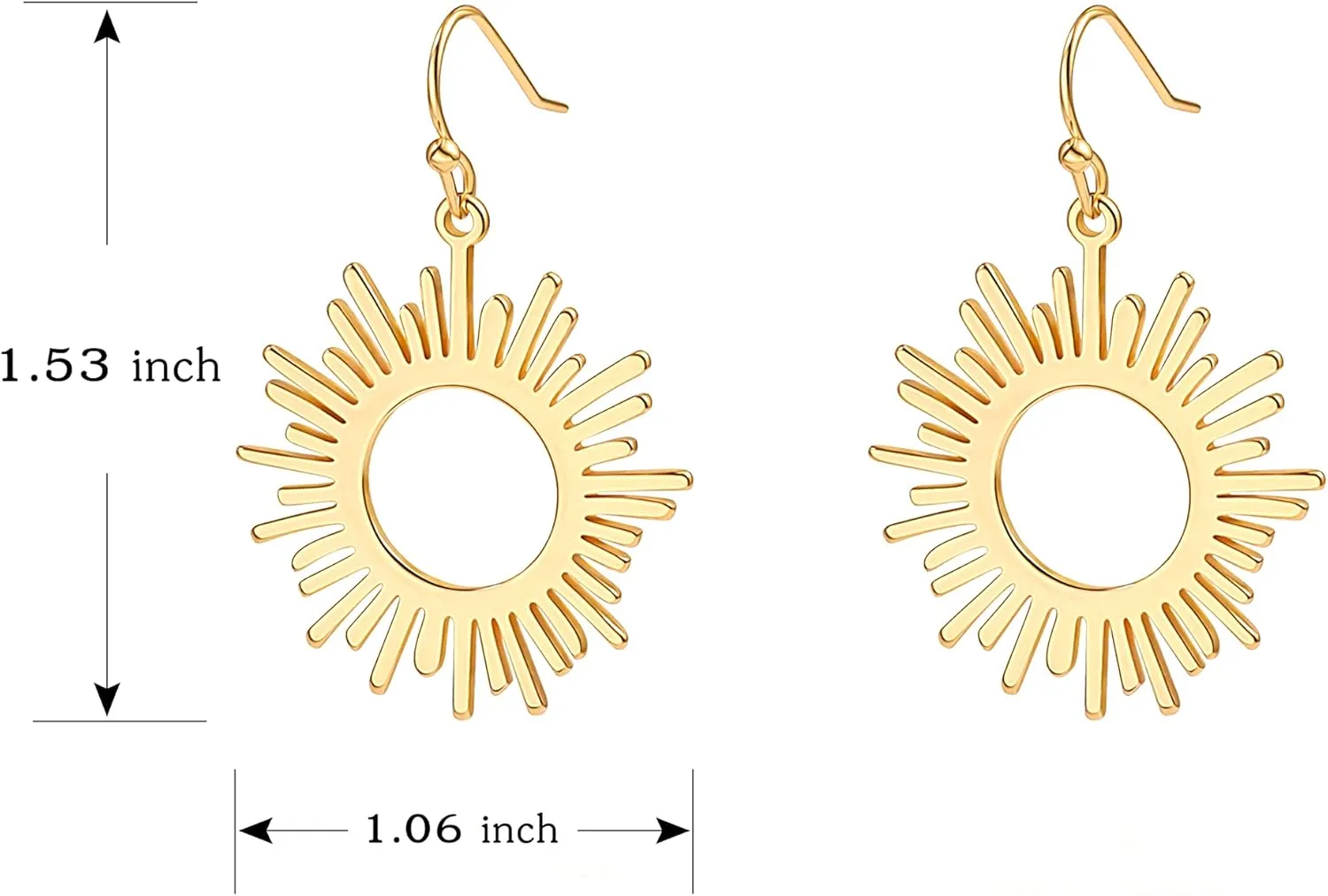 18K Gold Dangle Drop Earrings Small Round Disc Dangle Sun Hoop Earrings for Women Simple Minimalist Jewelry for Girls