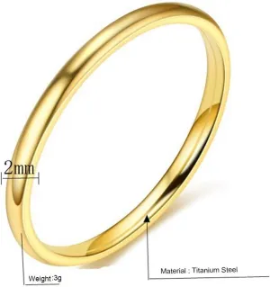 1mm Wedding Band Stainless Steel Plain Rings for Women Simple Thin Stacking Thumb Rings Fashion Midi Finger Ring