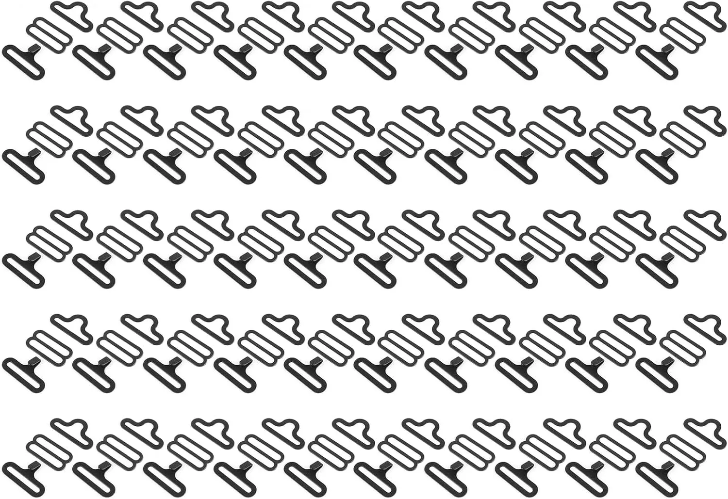 50 PCS Bow Tie Hardware Clip, Metal Bow Tie Adjustable Bow Tie Hardware Cravat Clip Hook Fastener for Necktie Strap Bow Tie DIY, Black