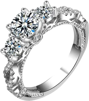 925 Sterling Silver Promise Ring for Women,CZ Eternity Wedding Anniversary Bands Valentine's Day Mother's Day Jewelry Gifts