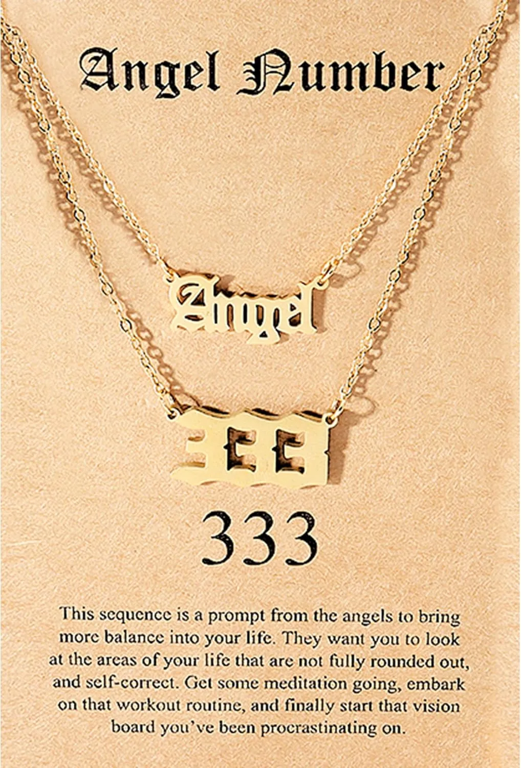 Angel Number Necklace for Women 111 222 333 444 555 666 777 888 999 Necklace Gold Old English Necklace Gold Numerology Jewelry Valentines Day Gift for Wife,Girlfriend