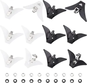 CHGCRAFT 20Pcs 2 Colors Bow Tie Clips Bowtie Hardware Fastener Black Silver Iron Clip-On tie Clip with Plastic Fixed Collar Clips for DIY Bowtie Hardware Closure 54mm  30mm