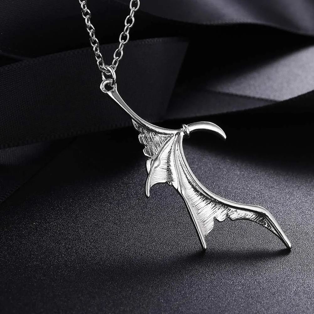 Couple Necklace for 2 Matching Love Heart Necklace BFF Best Friends Friendship Necklace for Women Men Halloween Bat Wing Necklace Jewelry Gift