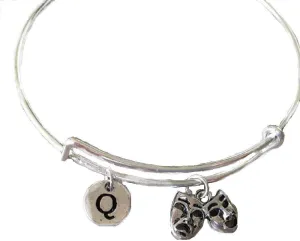 Deal Fashionista Theater Drama Theme Expandable Bangle Personalized Initial Bracelet
