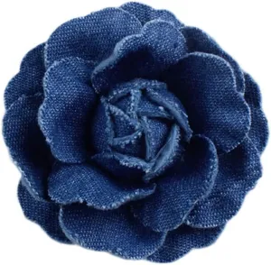 Denim Flower Brooch with Blue Jeans Hair Clips and Pins BW21