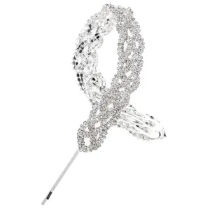 Didiseaon Fashionable Rhinestone Hairpin Crystal Braid Headband Women's Headband for Daily or Special Occasions