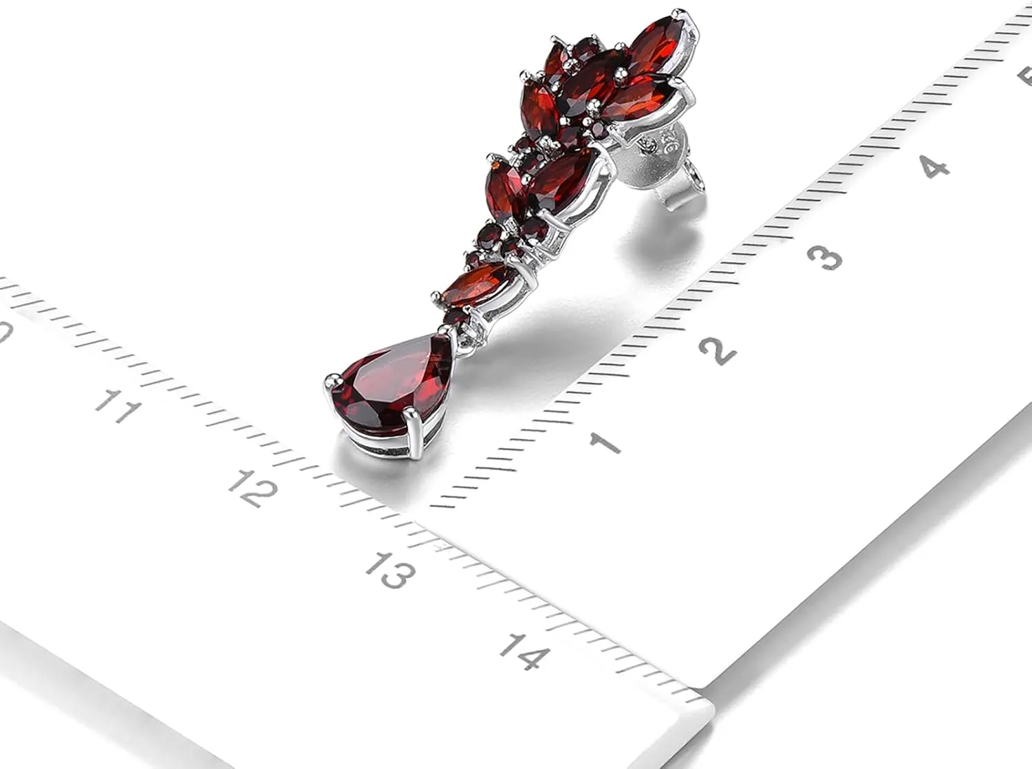 Drop Earrings for Women Dangle 925 Sterling Silver Setting Green Red Natural Gemstone Birthstone Earring Rhodium Plated Fine Jewelry Birthday Mother's Day Gifts for Her