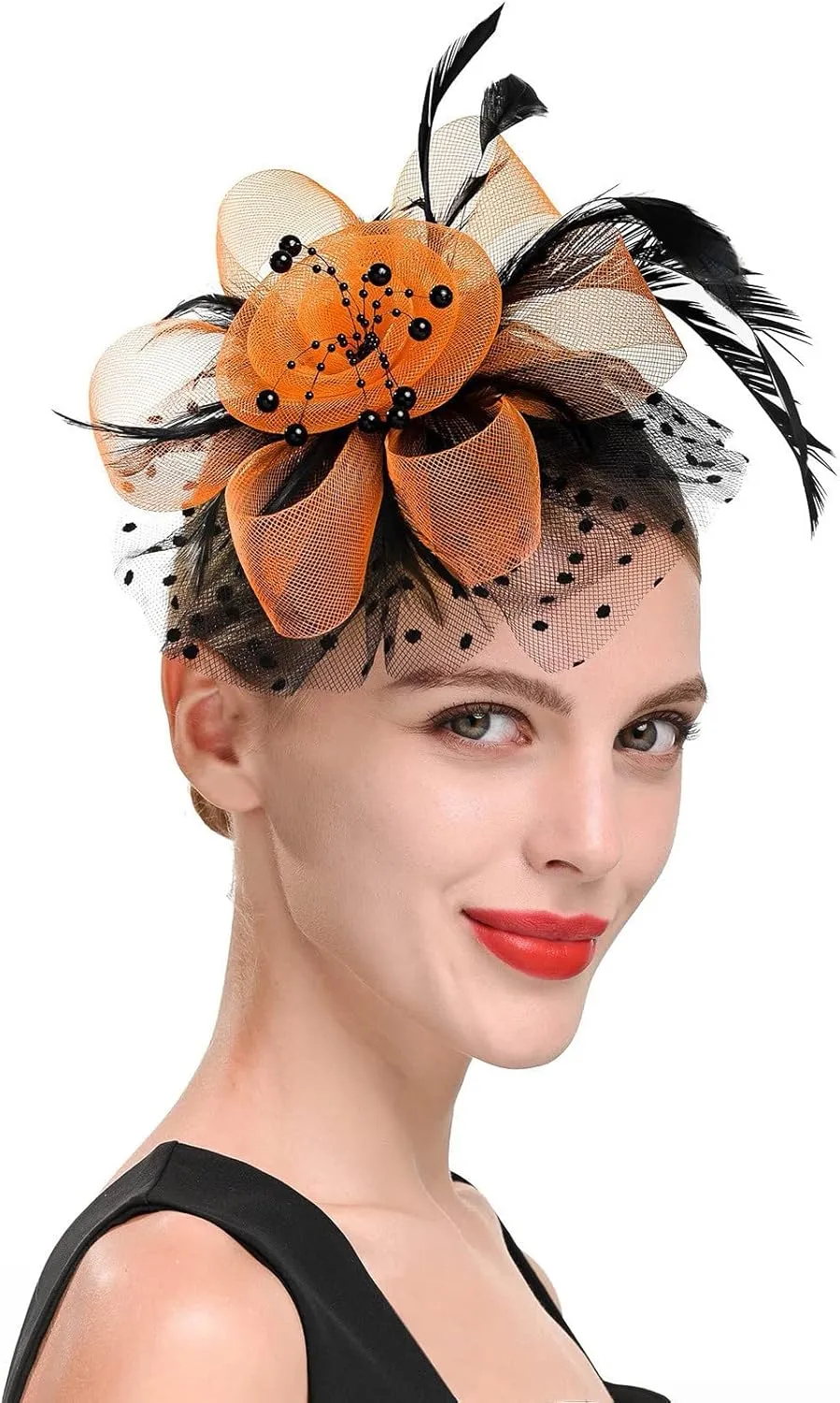 Fascinator Hats for Women Tea Parties Hats Fascinators Kentucky Hat Wedding Carnival Feathers Headband