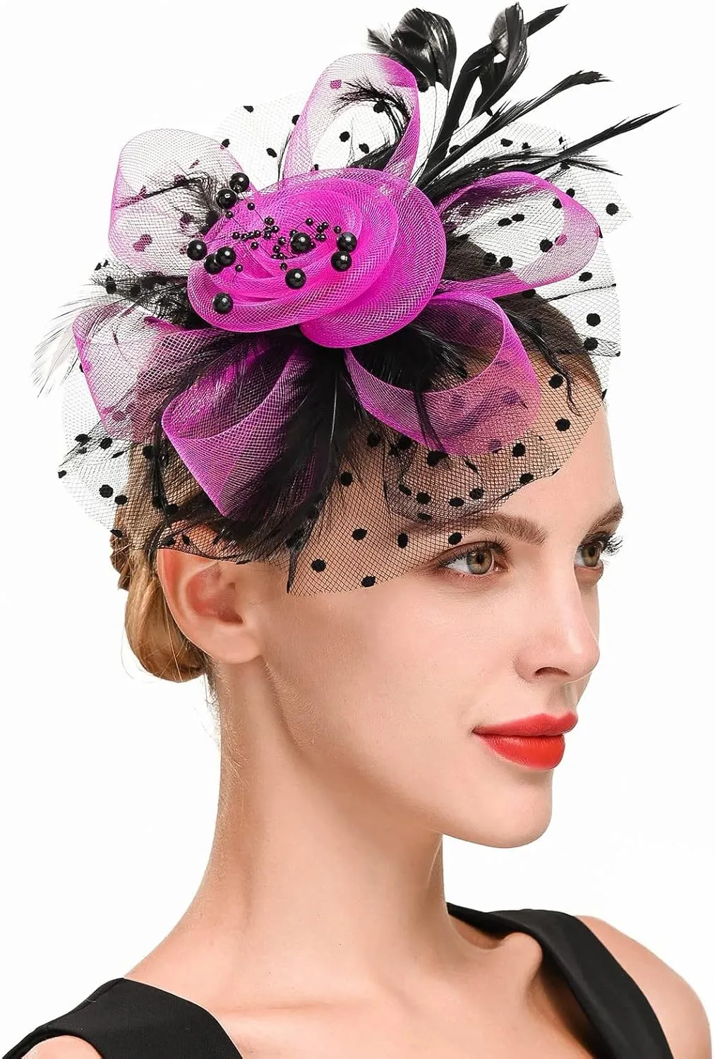 Fascinator Hats for Women Tea Parties Hats Fascinators Kentucky Hat Wedding Carnival Feathers Headband
