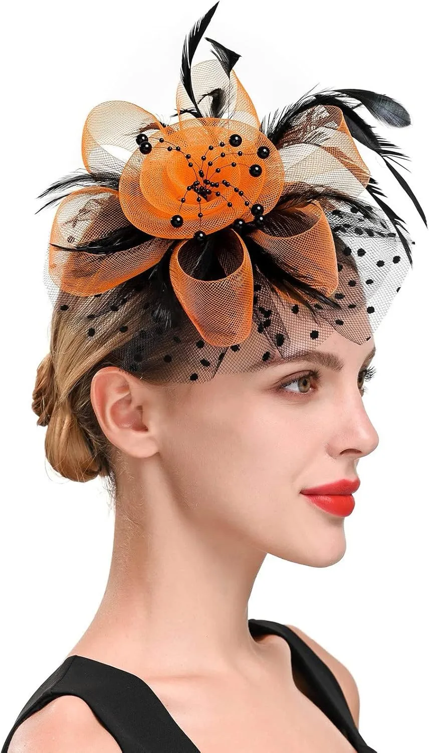 Fascinator Hats for Women Tea Parties Hats Fascinators Kentucky Hat Wedding Carnival Feathers Headband