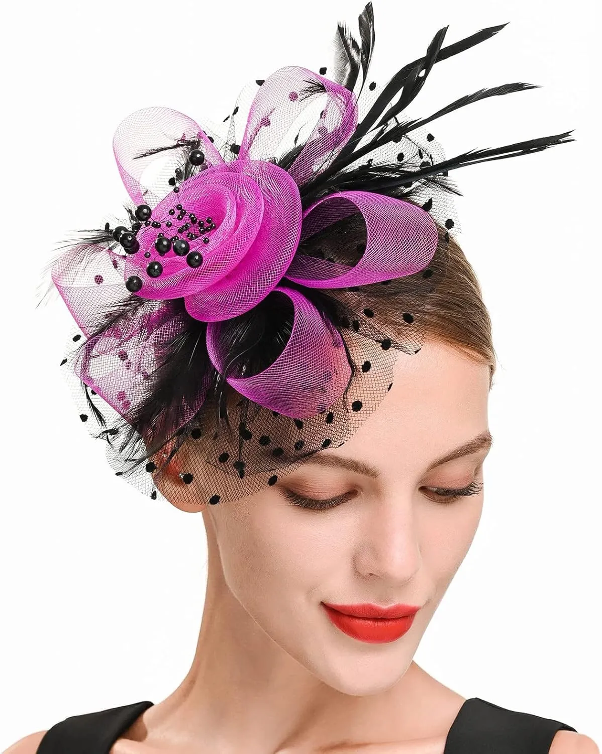 Fascinator Hats for Women Tea Parties Hats Fascinators Kentucky Hat Wedding Carnival Feathers Headband