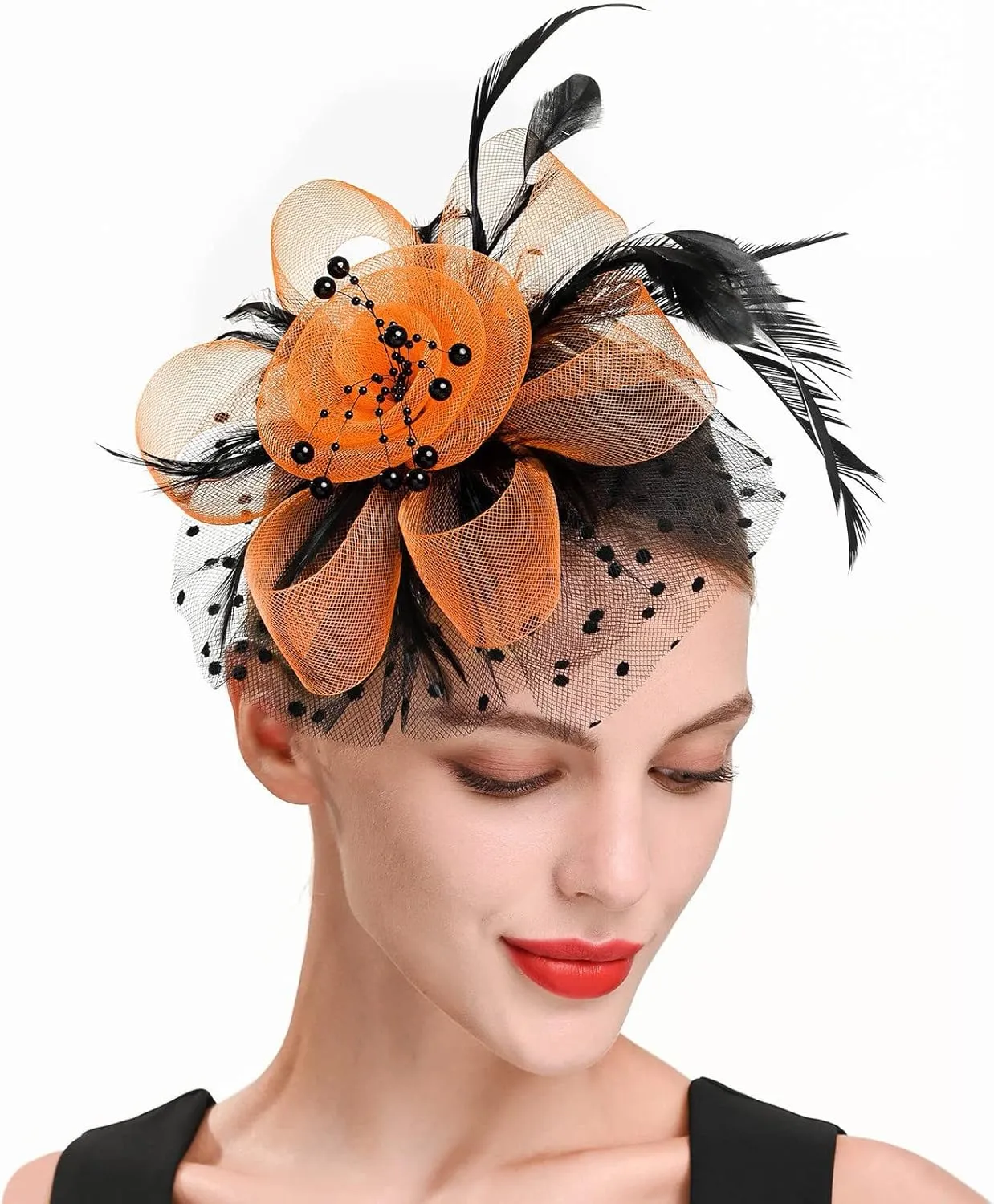 Fascinator Hats for Women Tea Parties Hats Fascinators Kentucky Hat Wedding Carnival Feathers Headband