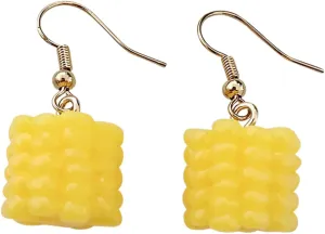 GALPADA 1 Pair Dangle Earrings Novelty Resin Food Jewelry for Women Minimalist Summer Style Earrings for Travel and Shopping Catching Accessory