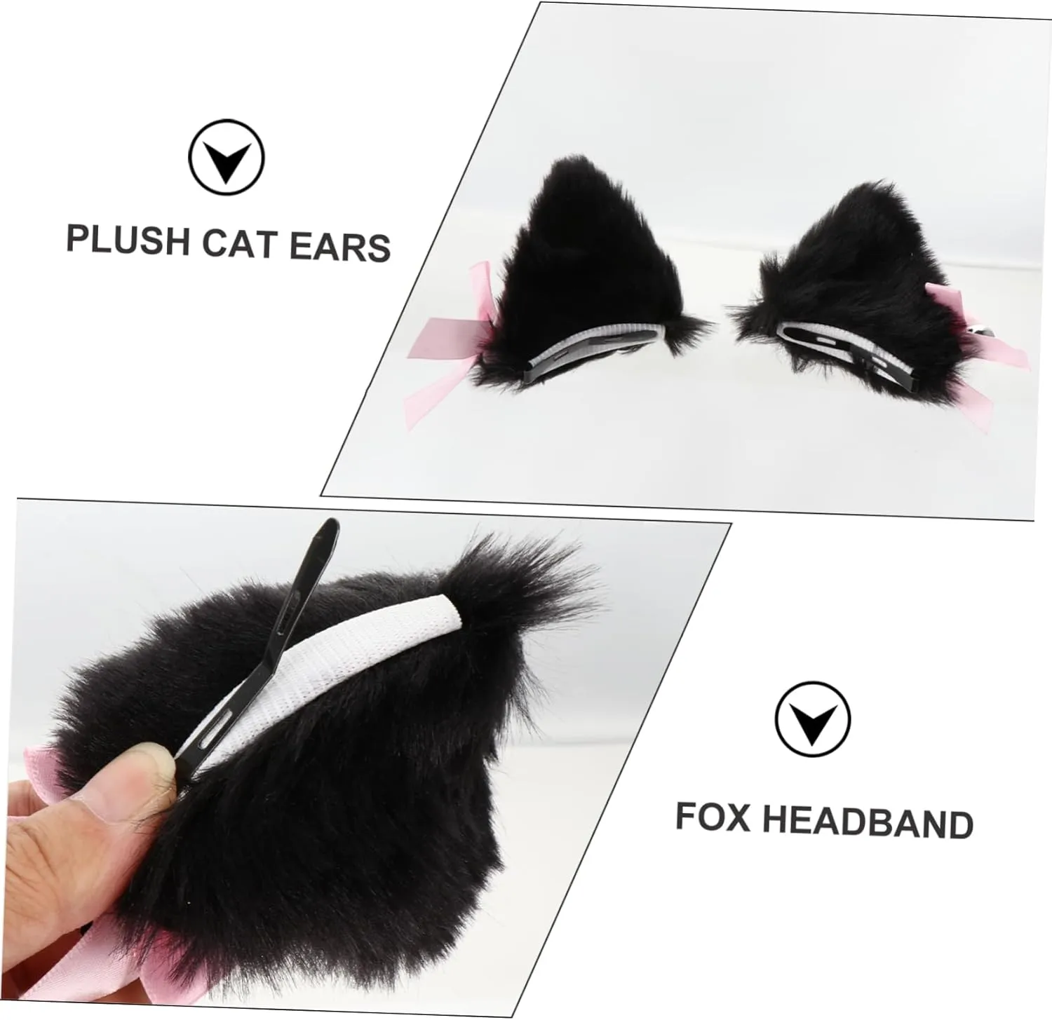 GALPADA Adorable Cat Ear Hair Clips with Bell Lightweight Cute Cat Ear Hairpins for Cosplay Parties and Dress Up