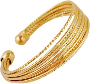 Gold Plated Bracelet Cuff Bangle with Zircon Elegant and Comfortable Jewelry for All Occasions present for Golden Color