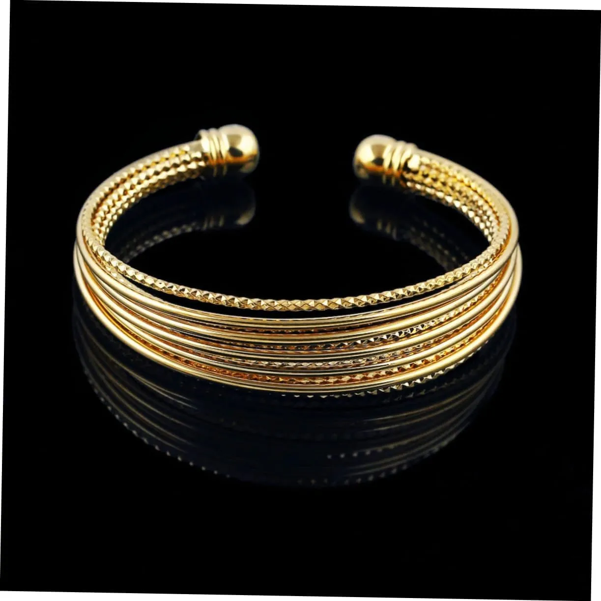 Gold Plated Cuff Bangle for Women Elegant Zircon Bracelet Unique Attractive Design present for Special