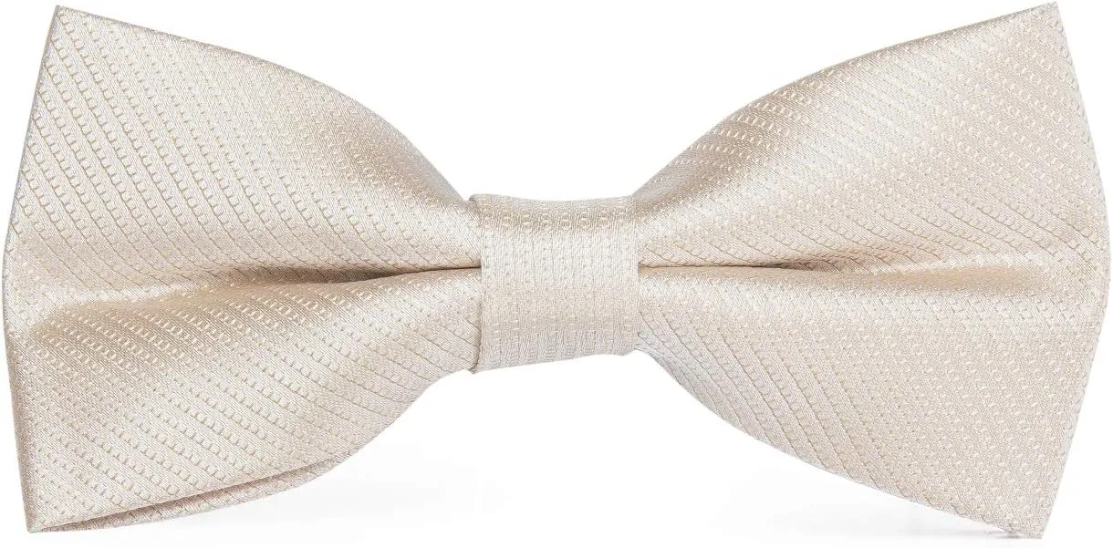 Hi-Tie Men Ties Bowtie Set Woven Silk Necktie Bow Tie and Pocket Square Cufflinks Set with Tie Clip or Flower Lapel Pin
