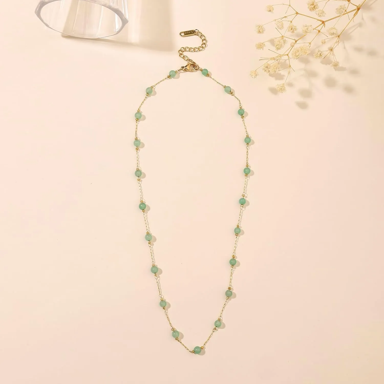 Jade Necklace for Women Green Aventurine Necklace Natural Jade Pendant Jade Choker Necklace Gemstone Necklace Green Crystal Necklace Jade Jewelry for Women