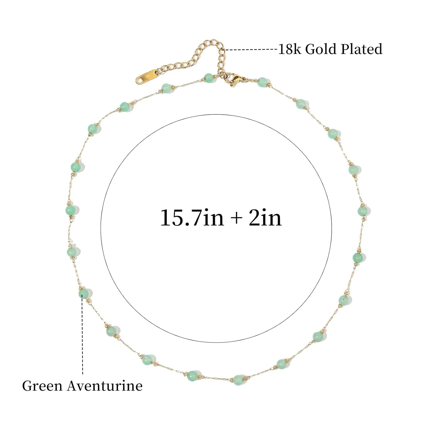 Jade Necklace for Women Green Aventurine Necklace Natural Jade Pendant Jade Choker Necklace Gemstone Necklace Green Crystal Necklace Jade Jewelry for Women
