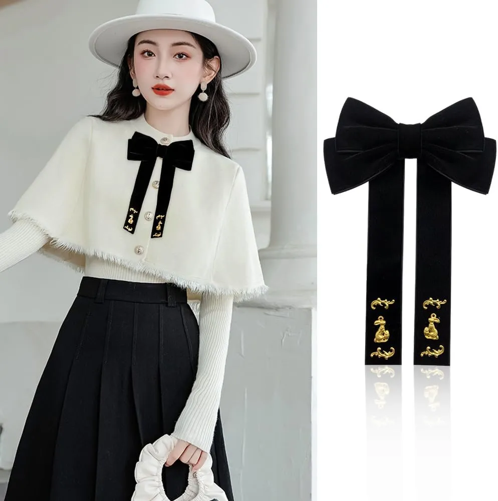 JKQBUX Bowknot Ribbon Bow Tie Brooch Pin Wedding Party Pre Tied Shirt Dress Collar Clips Neck Tie For Women Girl