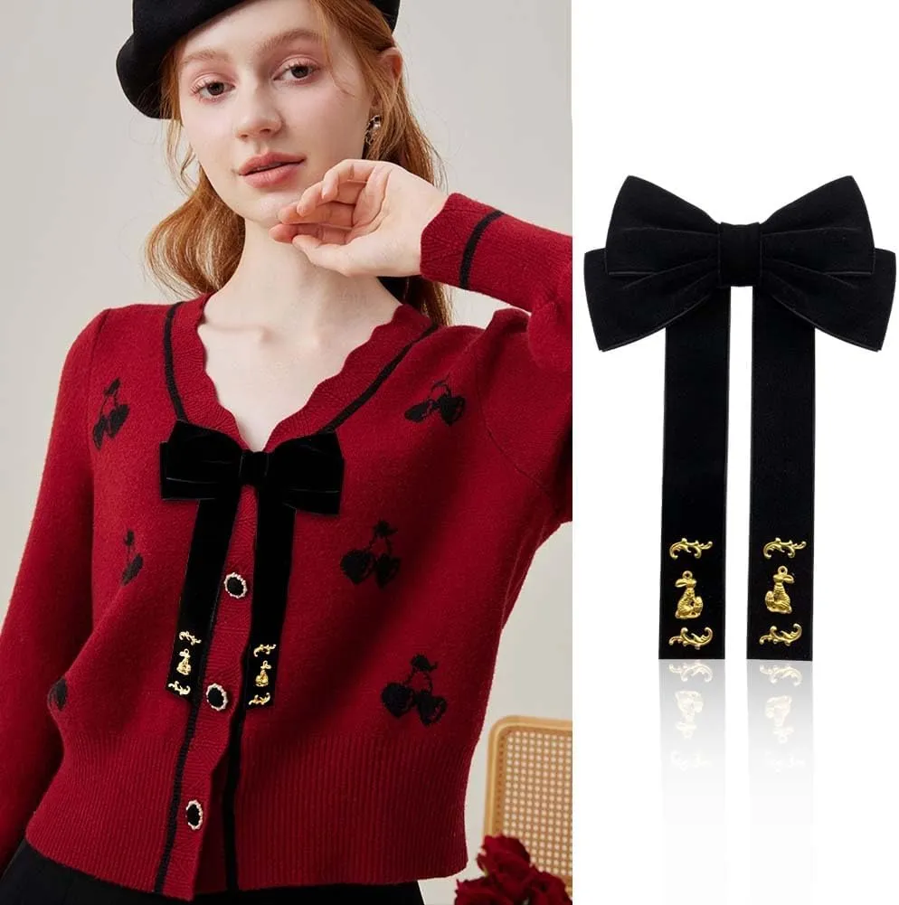 JKQBUX Bowknot Ribbon Bow Tie Brooch Pin Wedding Party Pre Tied Shirt Dress Collar Clips Neck Tie For Women Girl