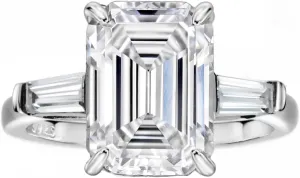 Michooyel S925 4ct Emerald Cut Cubic Zirconia Engagement Rings For Women (G, VVS) Wedding Ring Promise Ring Sterling Silver Wedding Band
