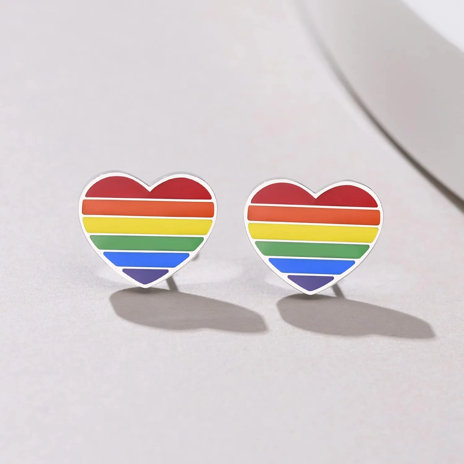 Nanafast Stainless Steel Rainbow Small Huggie Hoop Earrings LGBT Pride Earrings for Women Men Lesbian Bisexual Transgender Nonbinary Asexual Flag Earrings LGBTQ Pride Jewelry