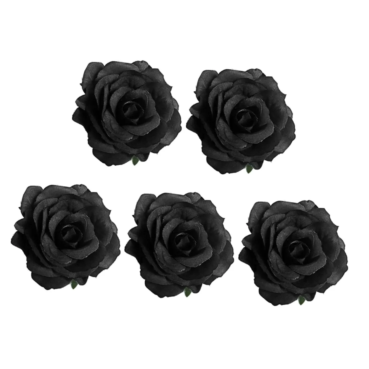 PartyKindom 5pcs Black Rose Brooch Artificial Flower Hair Clip Jewelry Decor for Funeral Multi Purpose Accessory for Clothing Bags and More Elegant and Graceful Look Seconds