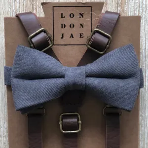 Steel Grey Pre-Tied Bow Tie