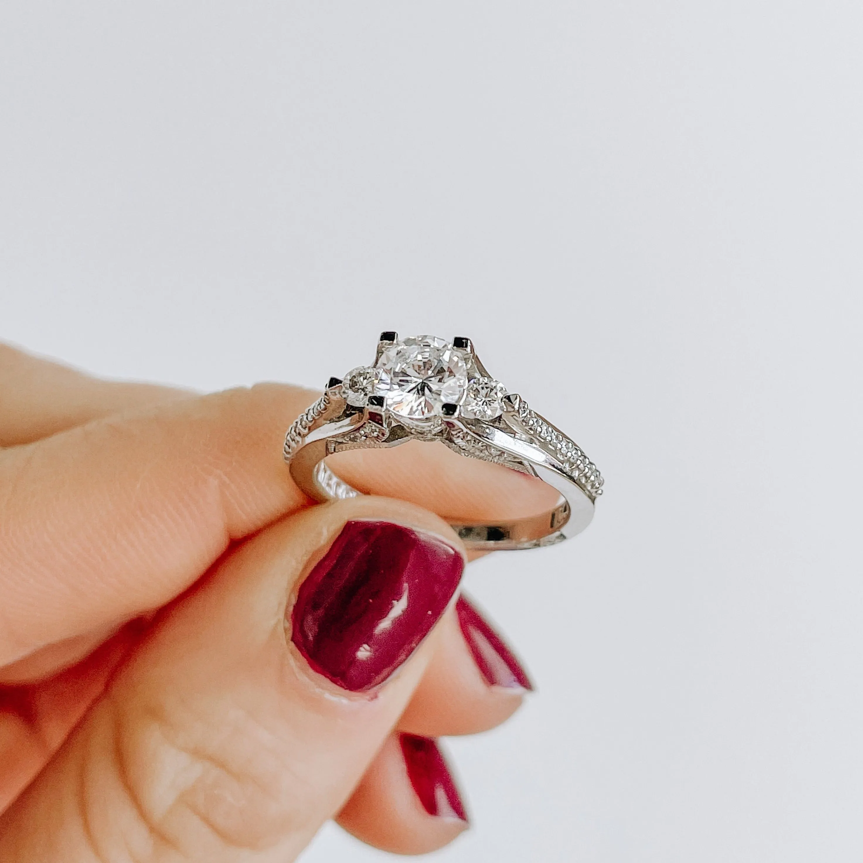 Tacori Platinum Three Stone Engagement Ring