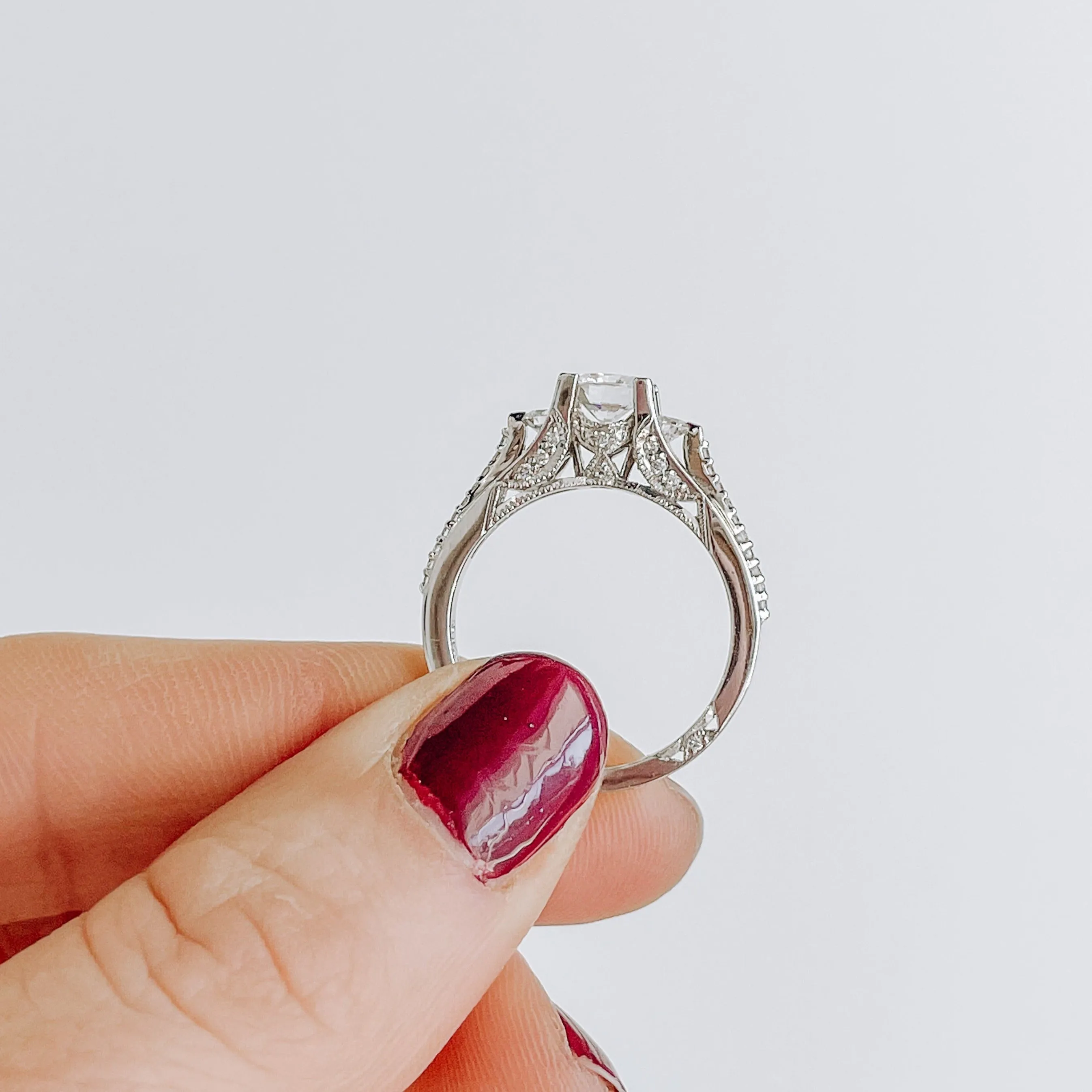 Tacori Platinum Three Stone Engagement Ring