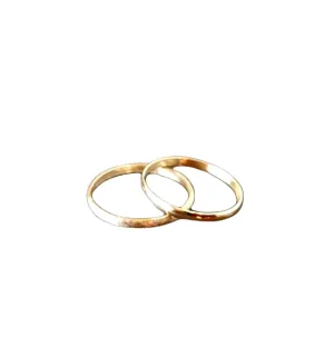 Two wedding rings, gold rings,simple bands, set of rings,stacking rings,pair of rings, slim rings, tiny ring