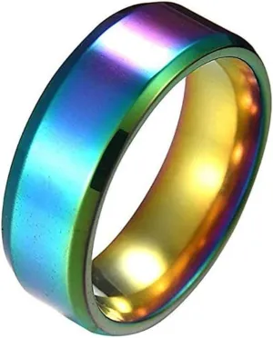 Unisex Stainless Steel Ring Lovers Simple Plain Band Women Men Engagement Wedding Band Promise Ring Size 5 to 13 (Multicolor, 13)