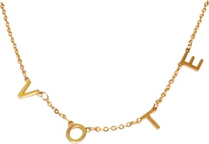 VOTE Necklace, Michelle Obama VOTE Necklace, Michelle necklace,Custom Name Necklace, Letter necklace.Cursive Name Necklace, Tiny Name Necklace, Dainty Necklace, Mini Name Necklace in 14K Gold Plated