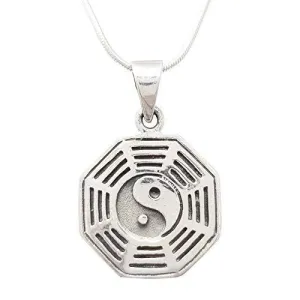 Yin Yang Silver Pendant Necklace For Women And Men