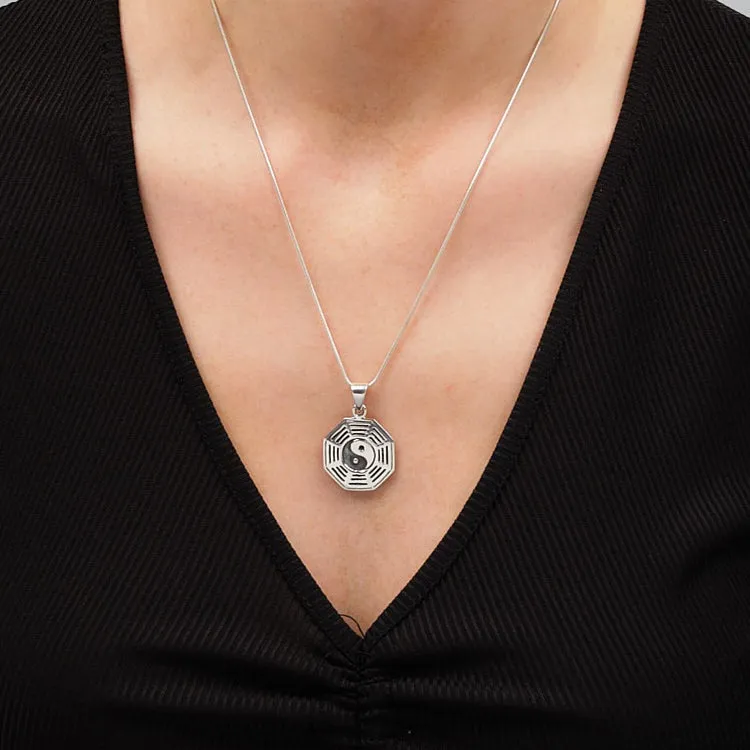 Yin Yang Silver Pendant Necklace For Women And Men